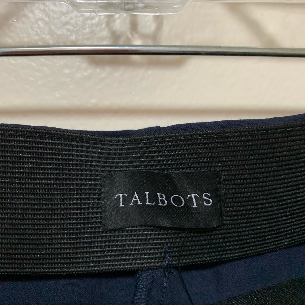 Talbots Navy Blue Portland Trousers at waist flare leg full length size 18 - Picture 2 of 8